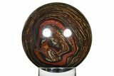 Polished Tiger Iron Stromatolite Sphere - Billion Years #279707-2